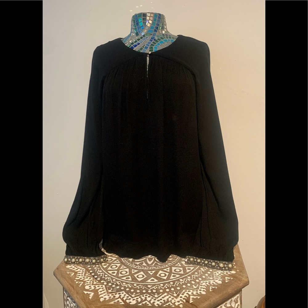 Twelfth Street by Cynthia Vincent black blouse sz L